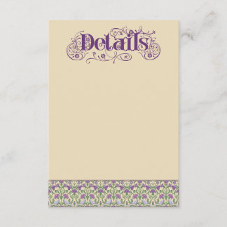 Carte D'accompagnement Art Nouveau Élégants Inséparables Jaune Vintage