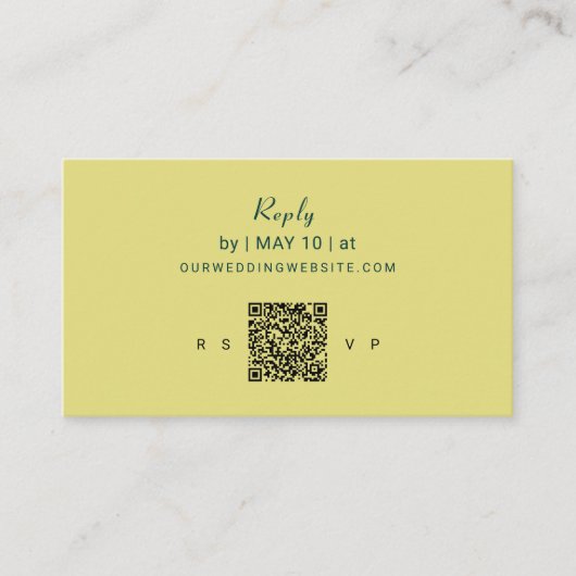 Carte D'accompagnement Art Nouveau Lily Wedding | QR Code Reply (Devant)