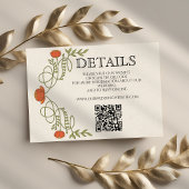 Carte D'accompagnement Art Nouveau Orange Flower Mariage Détails Site Web