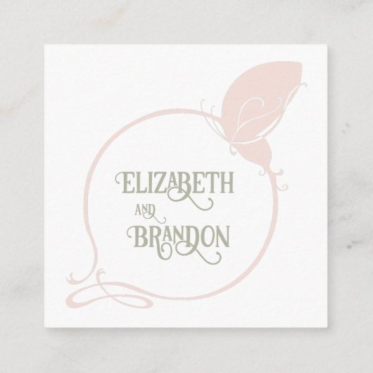 Carte D'accompagnement Art Nouveau Papillon Bleu Mariage désir bien (Dos)