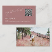 Carte D'accompagnement ArtApp QR Code Registre Dusty Rose Blush Script (Devant / Derrière)
