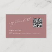 Carte D'accompagnement ArtApp QR Code Registre Dusty Rose Blush Script (Devant)