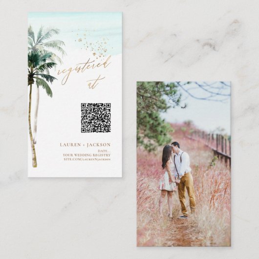 Carte D'accompagnement ArtApp QR Code Registre Palms tropicaux (Devant / Derrière)