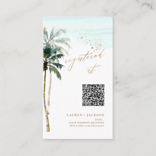 Carte D'accompagnement ArtApp QR Code Registre Palms tropicaux (Devant)