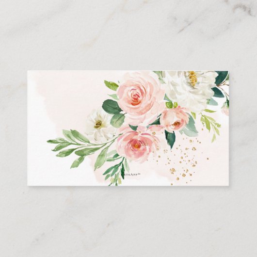 Carte D'accompagnement ArtsApp H2 Blush rose Roses Livres pour le Baby sh (Dos)