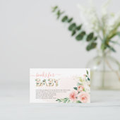 Carte D'accompagnement ArtsApp H2 Blush rose Roses Livres pour le Baby sh (Debout devant)