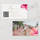 Carte D'accompagnement ArtsApp Paradise Shore QR Code Faux Gold RSVP (Devant / Derrière)