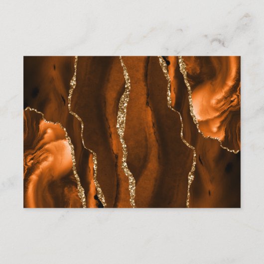 Carte D'accompagnement Assiette en or rouille Marine Bleu Script Mariage  (Dos)