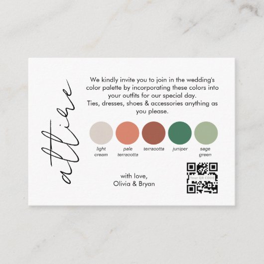 Carte D'accompagnement Attrait Mariage minimaliste | Code QR (Devant)