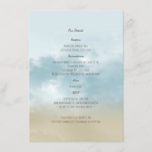 Carte D'accompagnement Au bord de l'océan surf plage détails de mariage