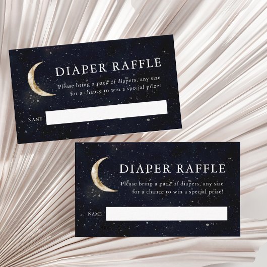Carte D'accompagnement Au-Dessus De La Lune Baby shower Déchets Raffle