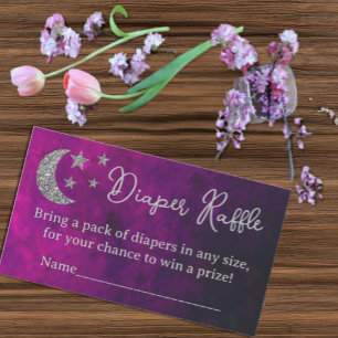 Carte D'accompagnement Au-Dessus De La Lune Baby shower Déchets Raffle