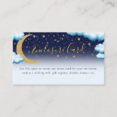 Carte D'accompagnement Au-dessus de la Lune Blue Boy Baby shower Enclôtur (Devant)