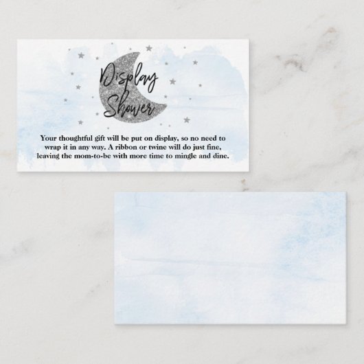 Carte D'accompagnement Au-Dessus De La Lune | Boys Baby shower douche (Devant / Derrière)