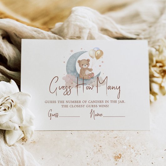 Carte D'accompagnement Au-Dessus De La Lune Combien De Candies Baby showe