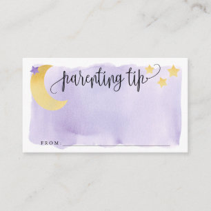 Carte D'accompagnement Au-dessus de la lune, Pourpre Parenting Tip Card