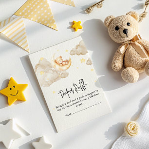 Carte D'accompagnement Au-Dessus De La Lune Teddy Bear Diaper Baby shower