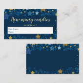 Carte D'accompagnement Au-Dessus Du Baby shower Lune Combien De Candies E (Devant / Derrière)