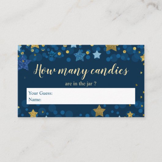 Carte D'accompagnement Au-Dessus Du Baby shower Lune Combien De Candies E (Devant)