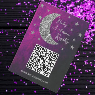 Carte D'accompagnement Au-Dessus Du Registre Du Baby shower Lune