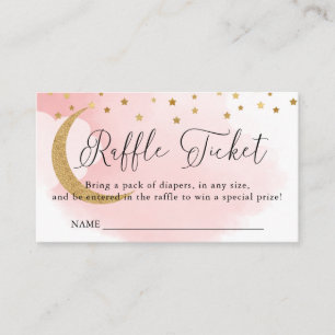 Carte D'accompagnement Au-dessus du rose lune, billet Baby shower Raffle