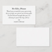 Carte D'accompagnement aucun cadeau s'il vous plaît, note cadeaux de mari (Devant / Derrière)
