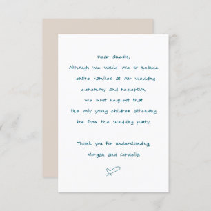 Carte D'accompagnement Aucun enfant Mariage ou accueil