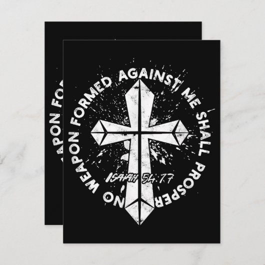 Carte D'accompagnement Aucune arme formée contre moi ne prospérera la foi (Devant / Derrière)