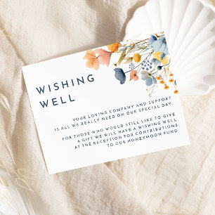 Carte D'accompagnement Audacieux Mariage Floral Wishing well