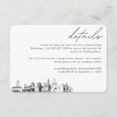 Carte D'accompagnement Austin Mariage Hotel Détails du bloc de chambre (Devant)