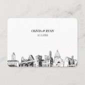 Carte D'accompagnement Austin Mariage traditionnel RSVP Options de repas (Dos)