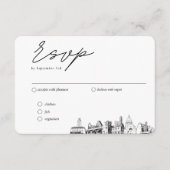 Carte D'accompagnement Austin Mariage traditionnel RSVP Options de repas (Devant)