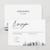 Carte D'accompagnement Austin Mariage traditionnel RSVP Options de repas (Devant / Derrière)