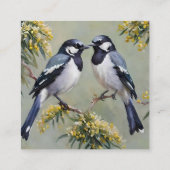 Carte D'accompagnement Australian Magpies Oil Paint, Enregistrer La Date, (Dos)