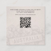 Carte D'accompagnement Australie Mariage de passeport QR (Devant)