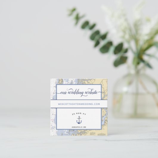 Carte D'accompagnement Authentic Nautical Mariage Website Annapolis MD (Debout devant)