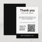 Carte D'accompagnement Author Thank You Insert Card Book Review Request (Devant / Derrière)