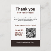 Carte D'accompagnement Author Thank You Insert Card Book Review Request (Devant)