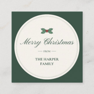 Carte D'accompagnement Autocollant de cadeau de famille "Joyeux Noël de"