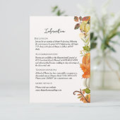 Carte D'accompagnement Automne automne Détails du mariage (Debout devant)