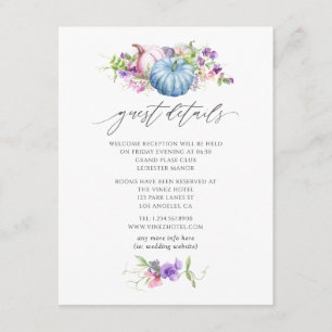 Carte D'accompagnement Automne - Automne Floral Mariage Détails sur l'inv