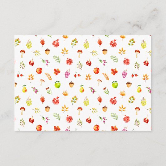 Carte D'accompagnement Automne Automne Harvest Mariage Attente Code robe (Dos)