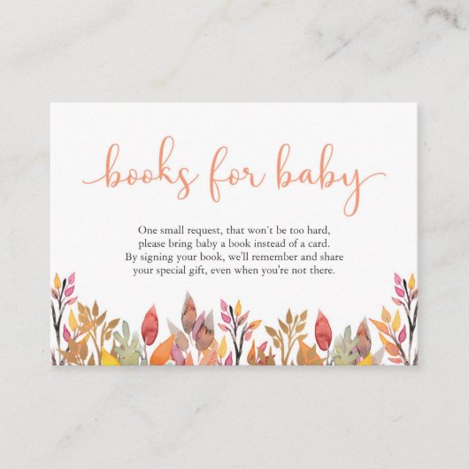Carte D'accompagnement Automne Baby shower de remplissage d'automne (Devant)