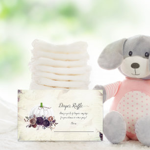 Carte D'accompagnement Automne Blanc Citrouille Bébé Déchets Raffle