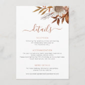 Carte D'accompagnement Automne Boho feuillage feuille détails mariages (Devant)