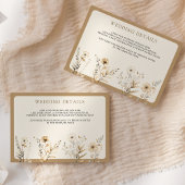 Carte D'accompagnement Automne Boho Fleur sauvage Détails du Mariage