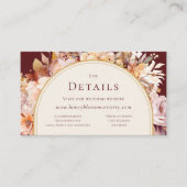 Carte D'accompagnement Automne Bourgogne Mariage QR Code Détails du site  (Devant)