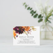 Carte D'accompagnement Automne Bourgogne & Orange Florale douche (Debout devant)