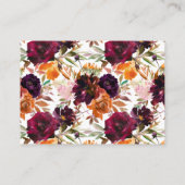 Carte D'accompagnement Automne Bourgogne & Orange Florale douche (Dos)