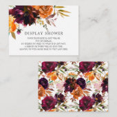 Carte D'accompagnement Automne Bourgogne & Orange Florale douche (Devant / Derrière)